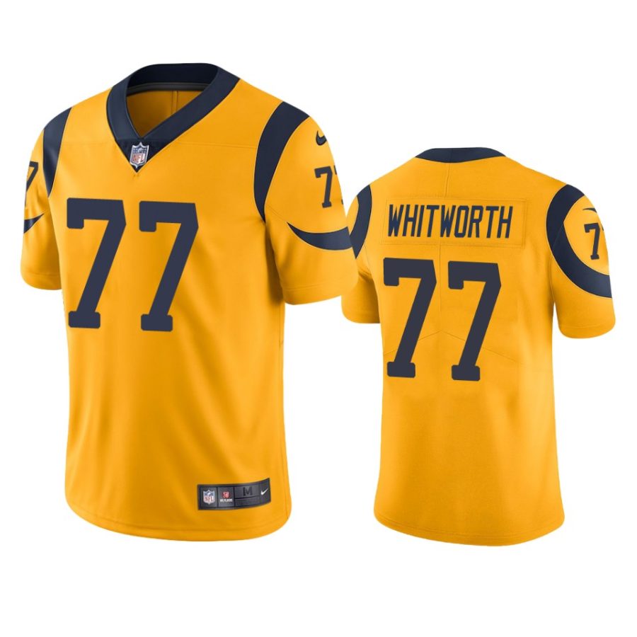 mens rams andrew whitworth gold color rush limited jersey