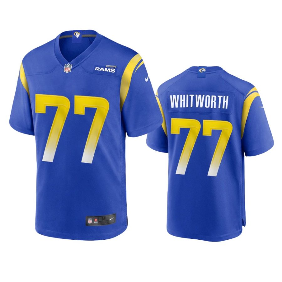 mens rams andrew whitworth royal 2020 game jersey