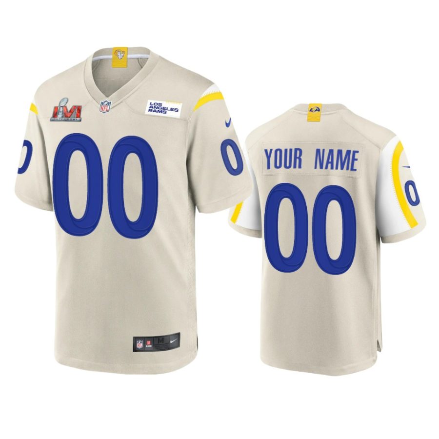 mens rams custom bone super bowl lvi game jersey