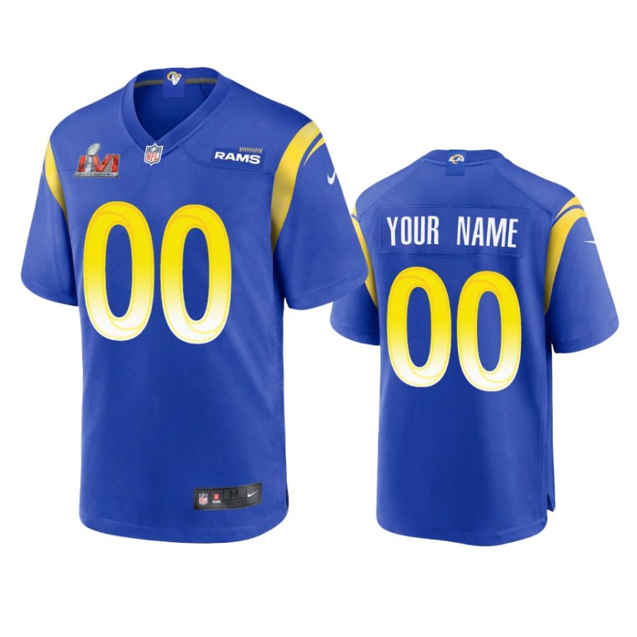 mens rams custom royal super bowl lvi game jersey