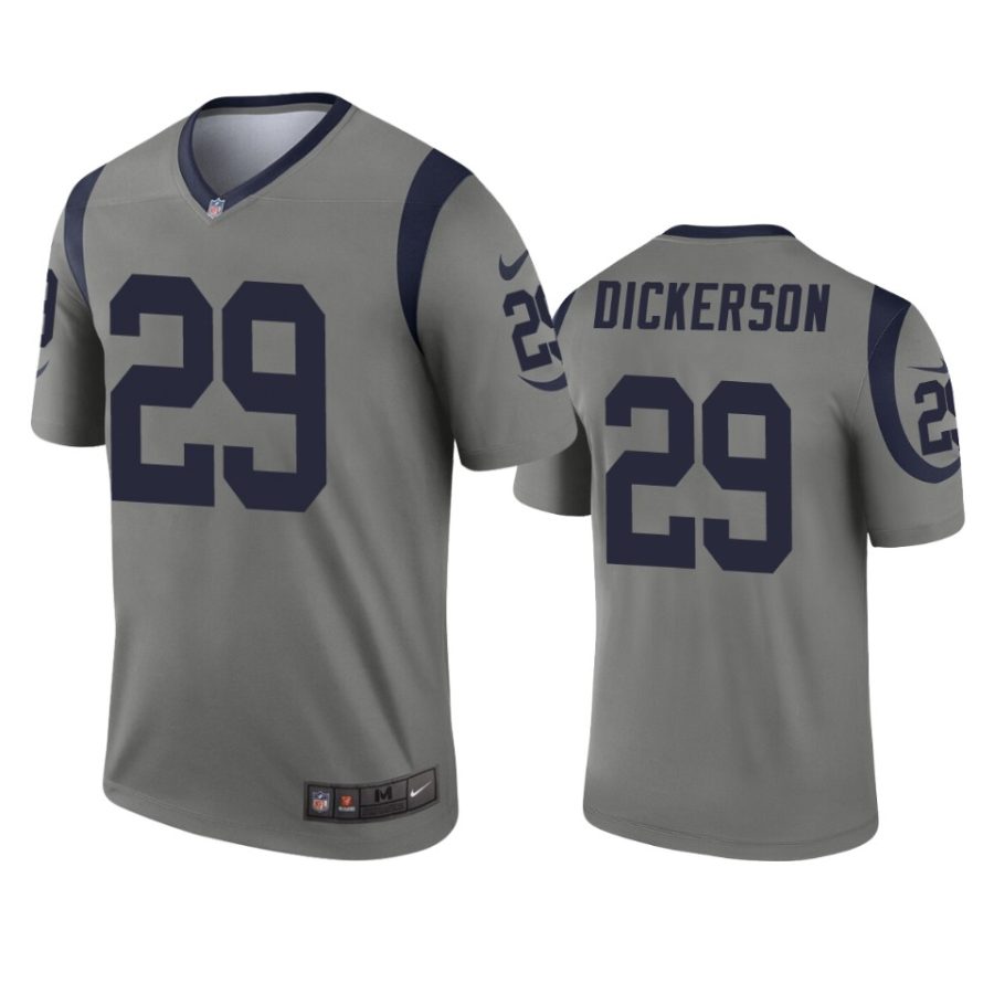 mens rams eric dickerson gray inverted legend jersey