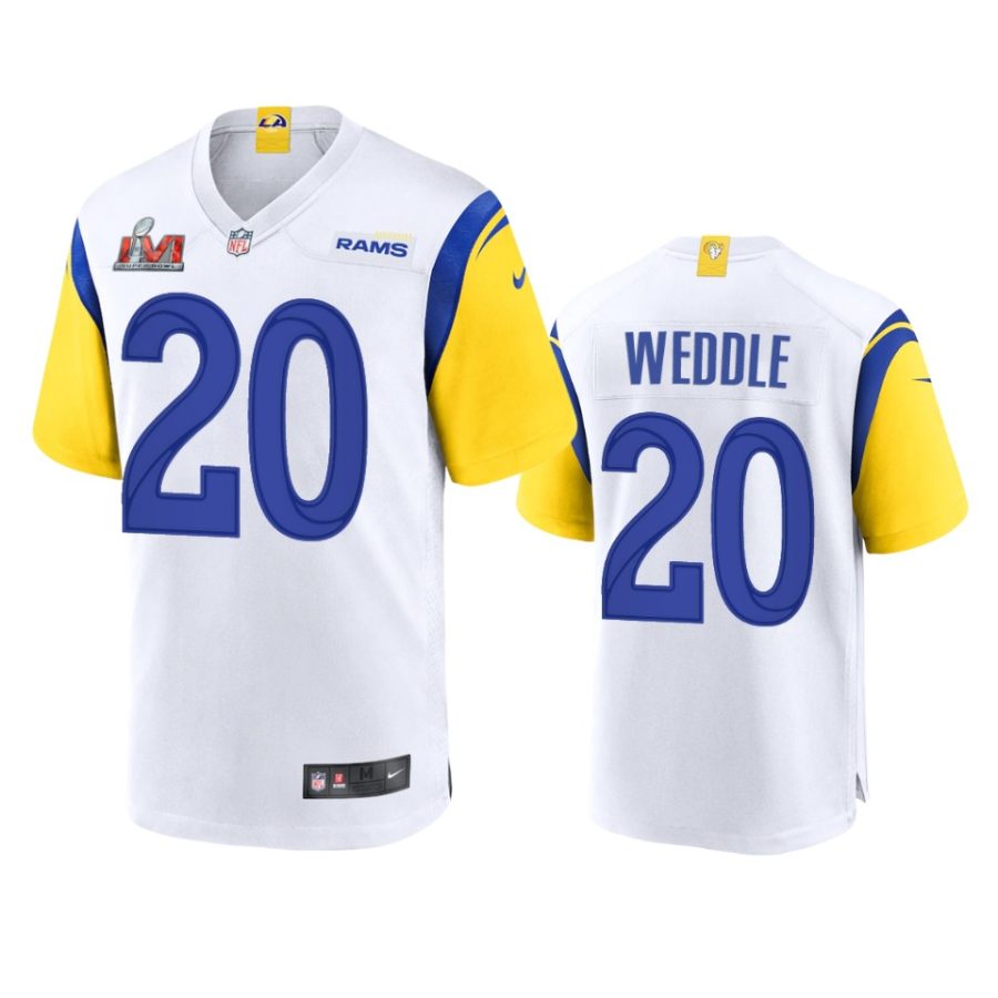 mens rams eric weddle white super bowl lvi game jersey