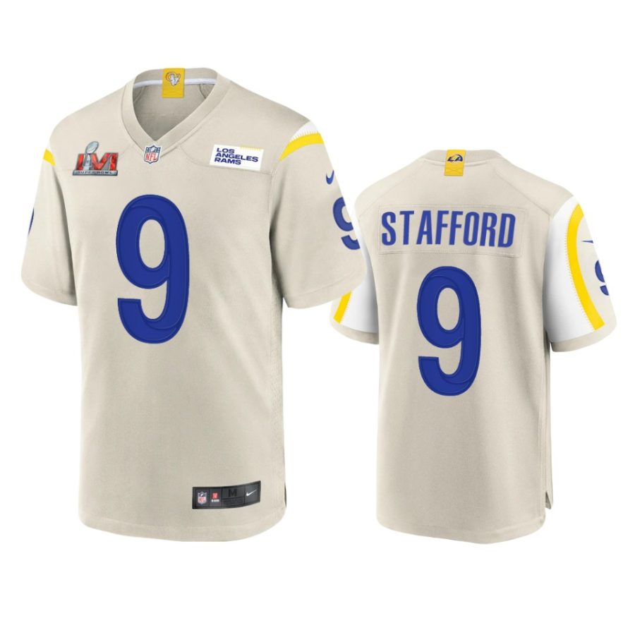 mens rams matthew stafford bone super bowl lvi game jersey