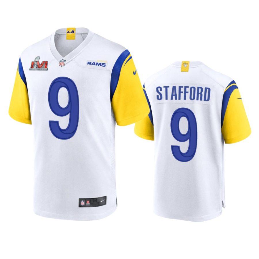 mens rams matthew stafford white super bowl lvi game jersey