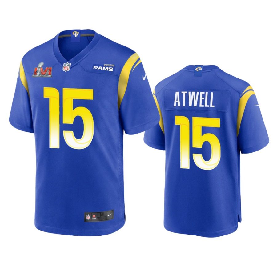 mens rams tutu atwell royal super bowl lvi game jersey