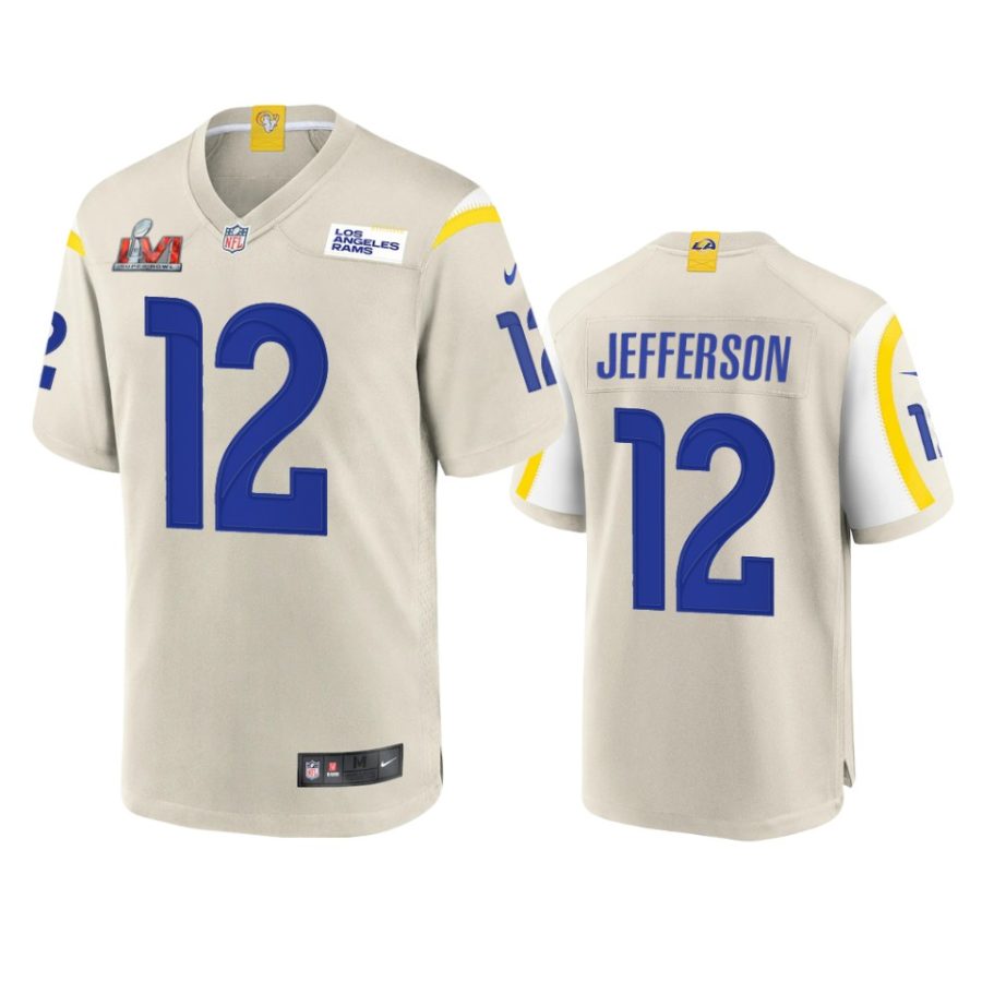 mens rams van jefferson bone super bowl lvi game jersey