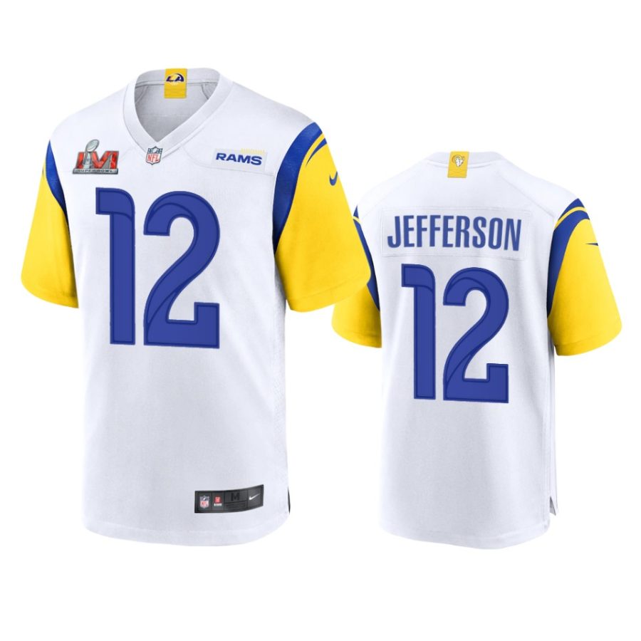 mens rams van jefferson white super bowl lvi game jersey