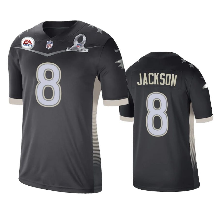 mens ravens lamar jackson anthracite 2021 afc pro bowl game jersey