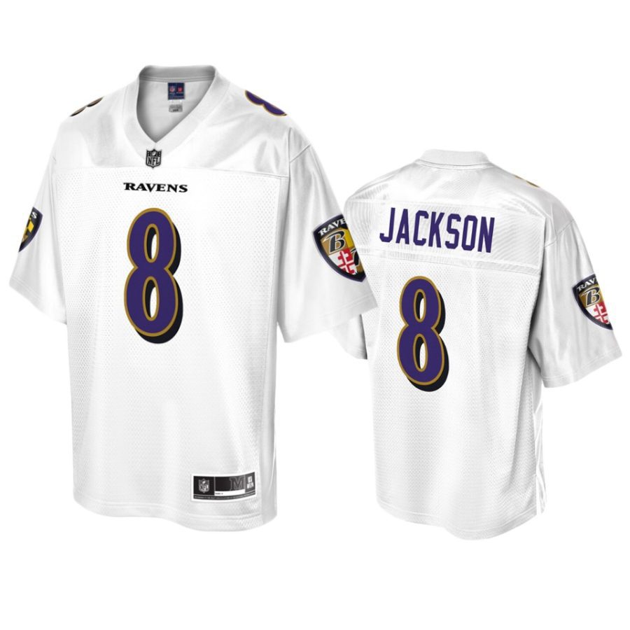 mens ravens lamar jackson white pro line jersey