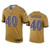 mens ravens malik harrison gold inverted legend jersey