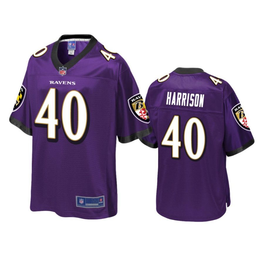 mens ravens malik harrison purple pro line jersey