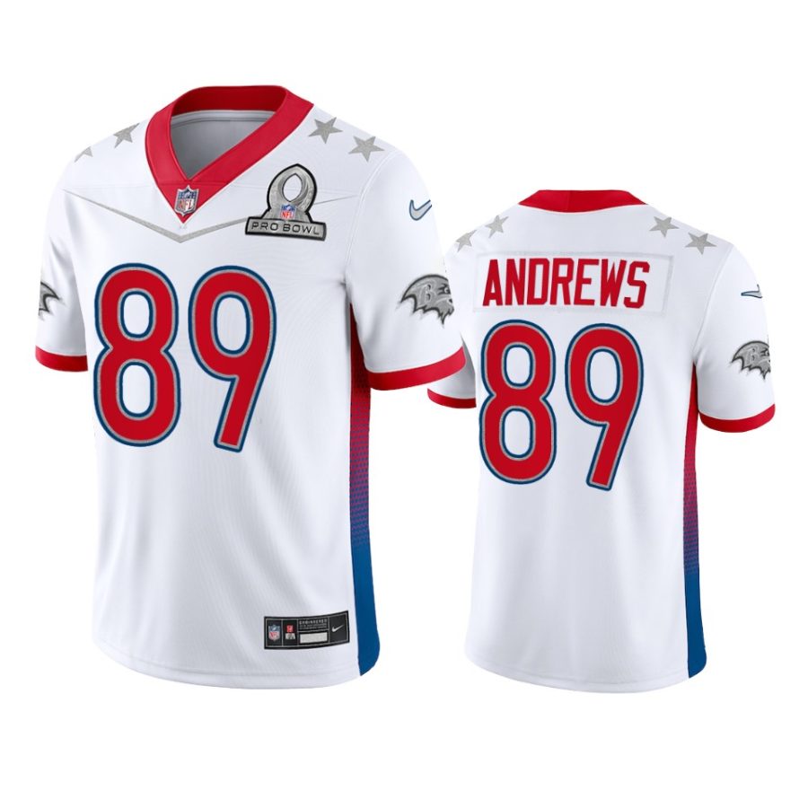 mens ravens mark andrews white game 2022 afc pro bowl jersey