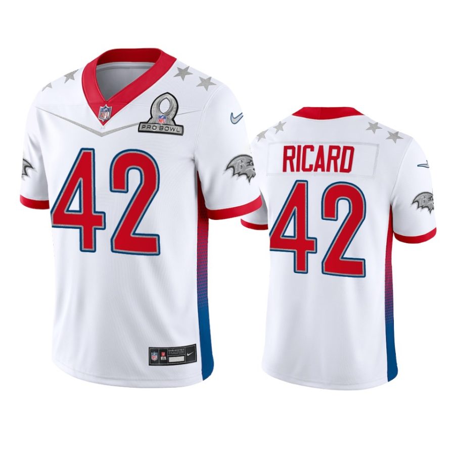 mens ravens patrick ricard white game 2022 afc pro bowl jersey