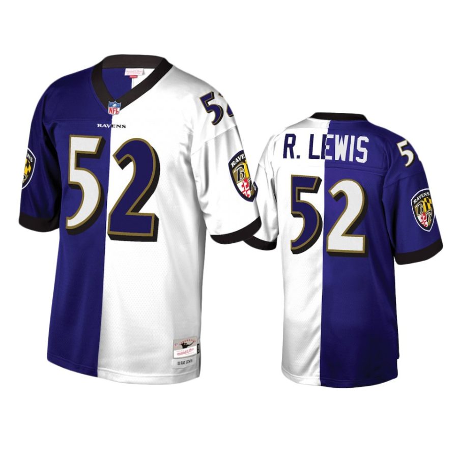 mens ravens ray lewis purple white retired player split jersey