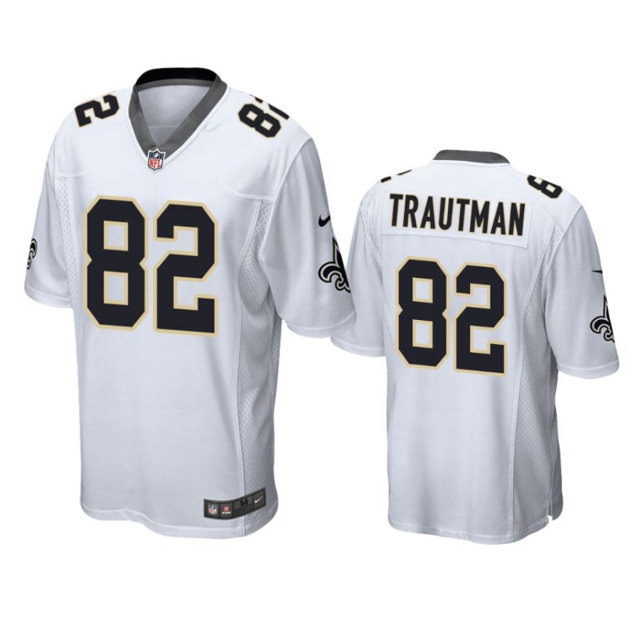 mens saints adam trautman white game jersey