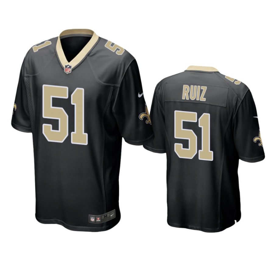 mens saints cesar ruiz black game jersey