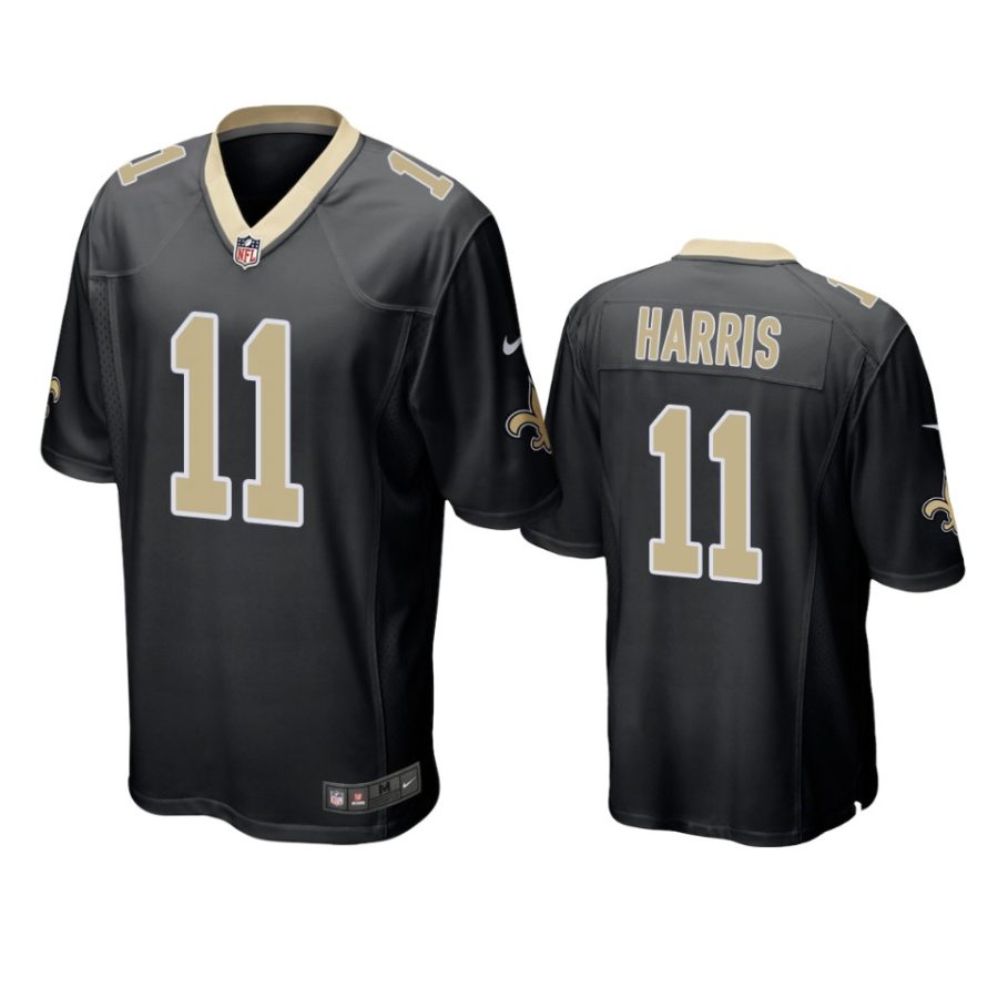 mens saints deonte harris black game jersey