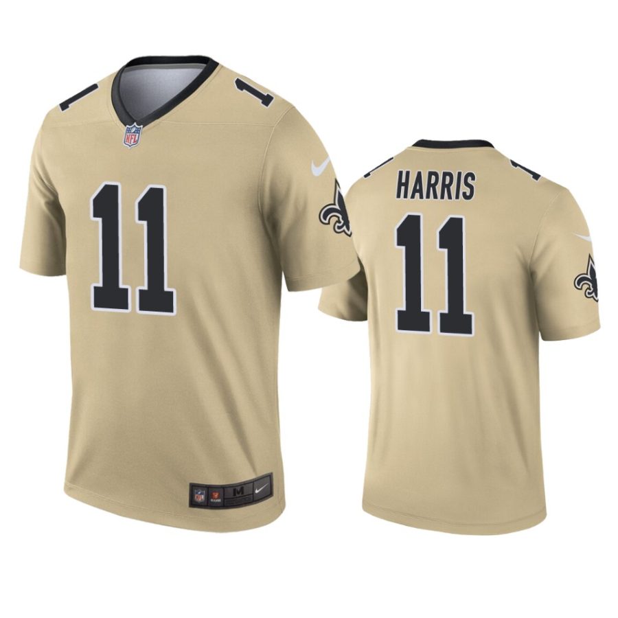 mens saints deonte harris gold inverted legend jersey