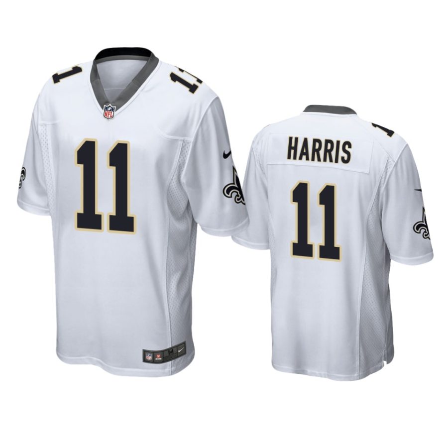 mens saints deonte harris white game jersey