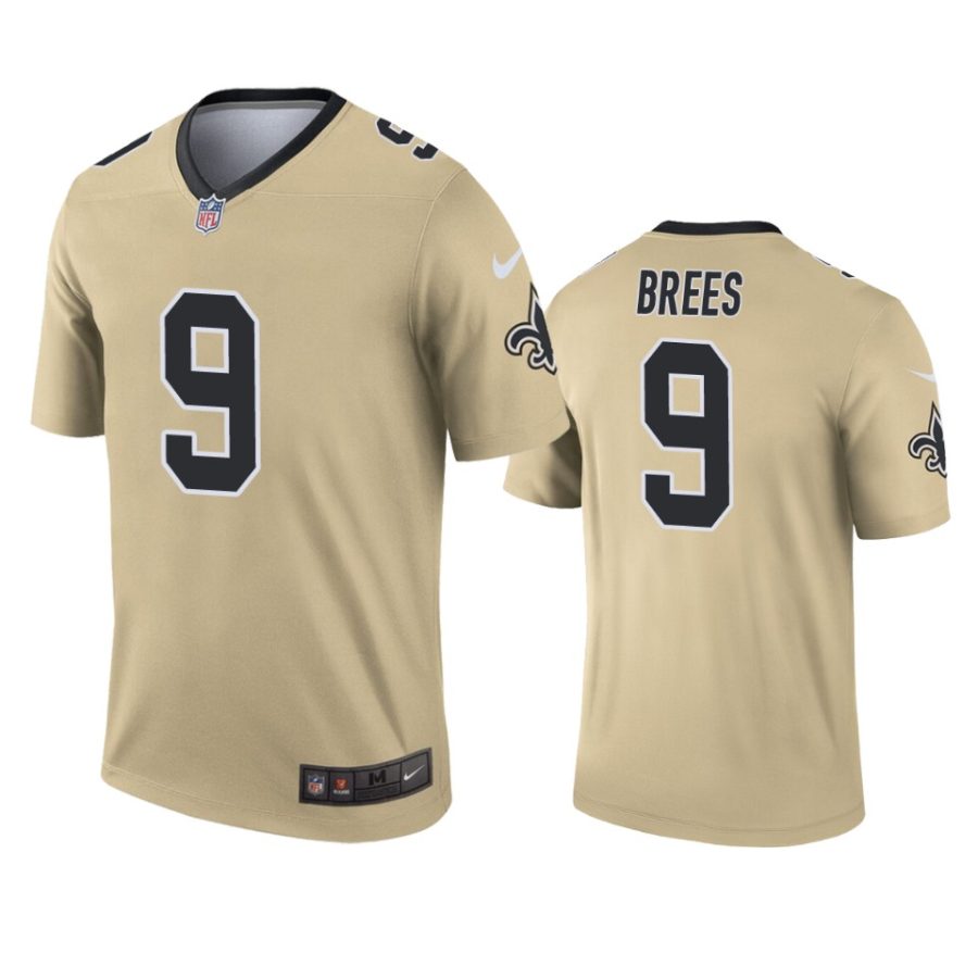 mens saints drew brees gold inverted legend jersey