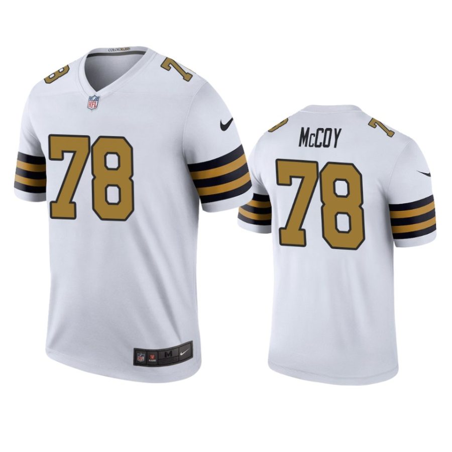 mens saints erik mccoy white color rush legend jersey