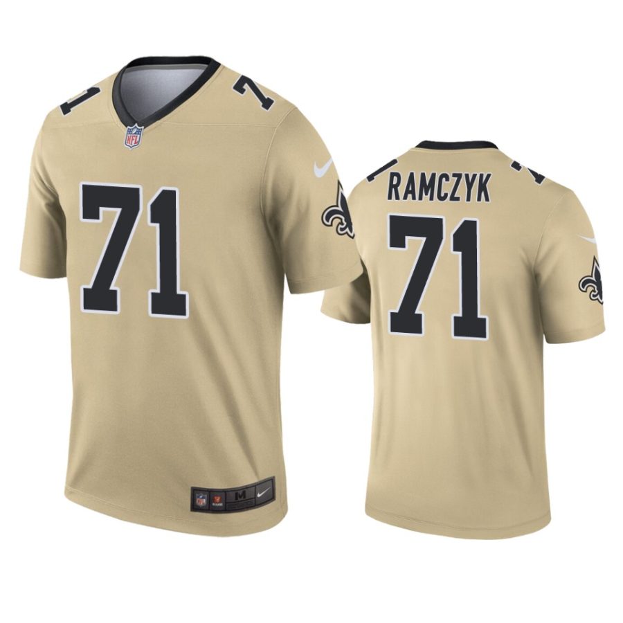 mens saints ryan ramczyk gold inverted legend jersey