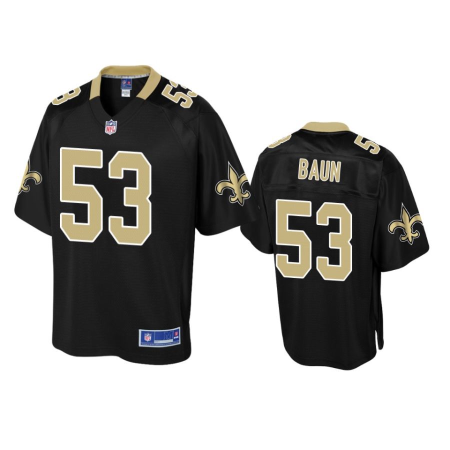 mens saints zack baun black pro line jersey