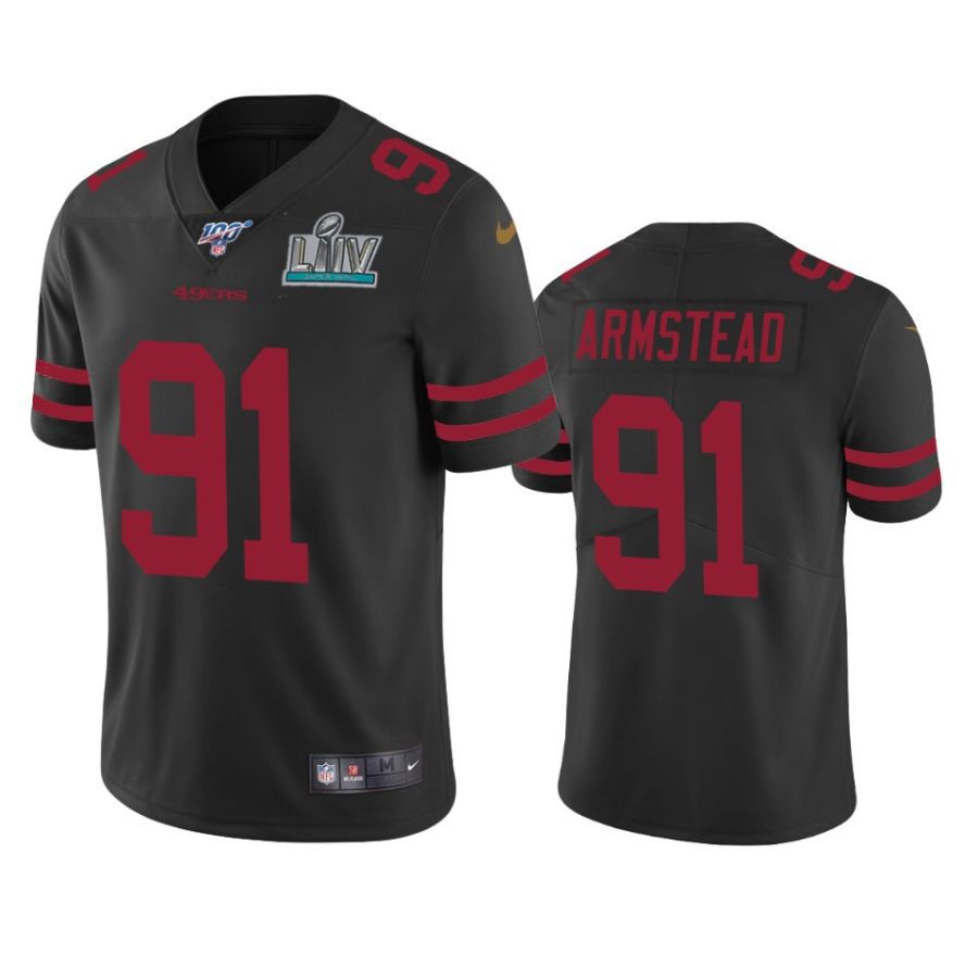 mens san francisco 49ers arik armstead black super bowl liv vapor limited jersey