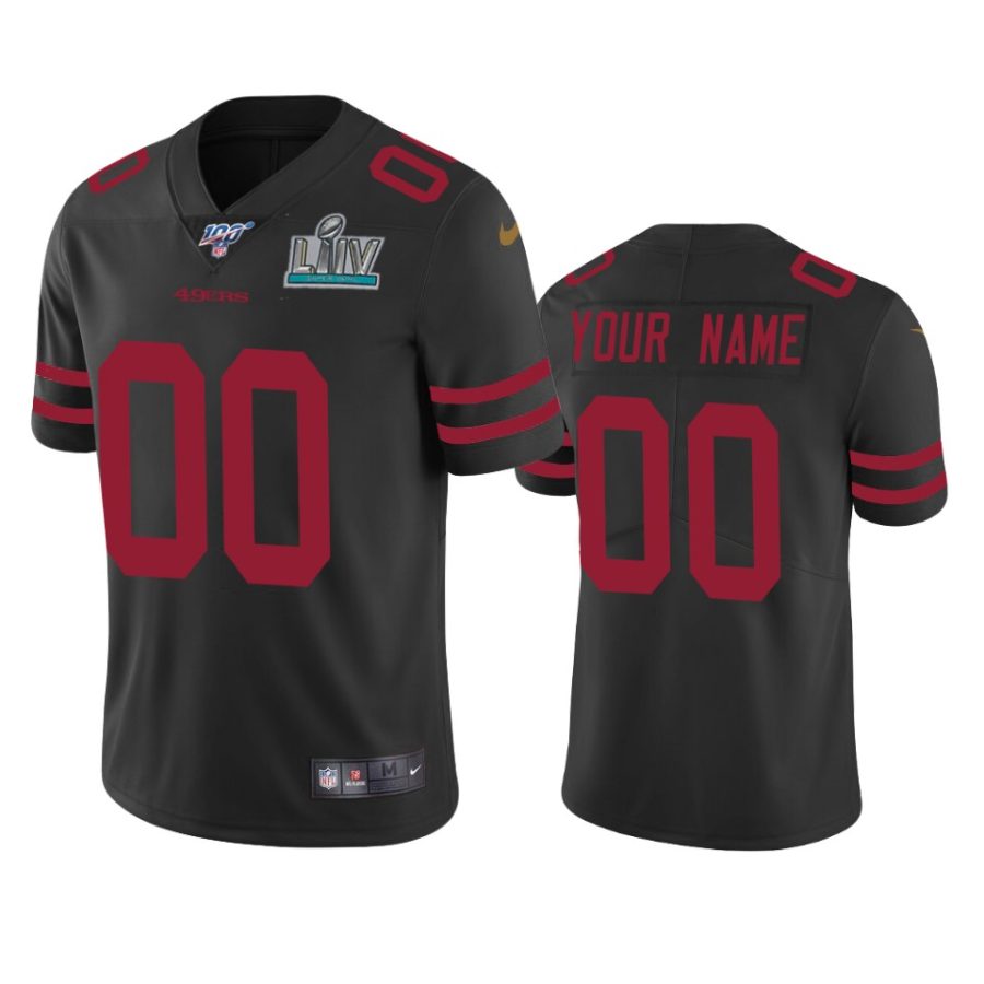 mens san francisco 49ers custom black super bowl liv vapor limited jersey