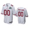 mens san francisco 49ers custom white super bowl liv game jersey