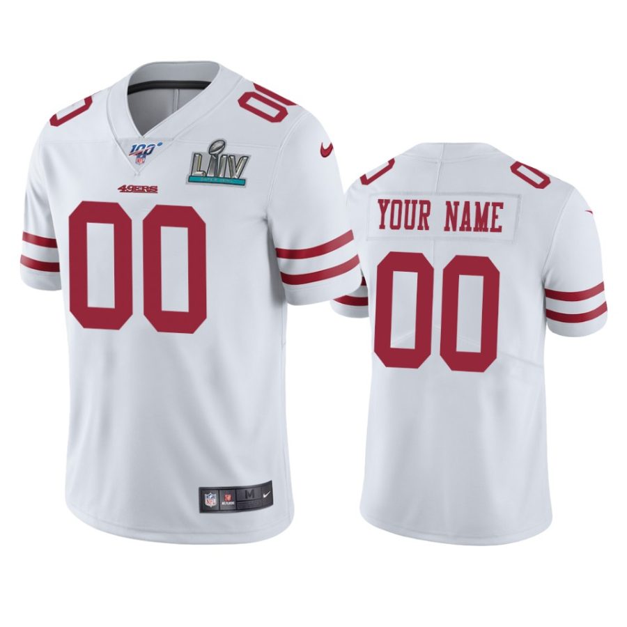 mens san francisco 49ers custom white super bowl liv vapor limited jersey