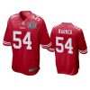 mens san francisco 49ers fred warner scarlet super bowl liv game jersey