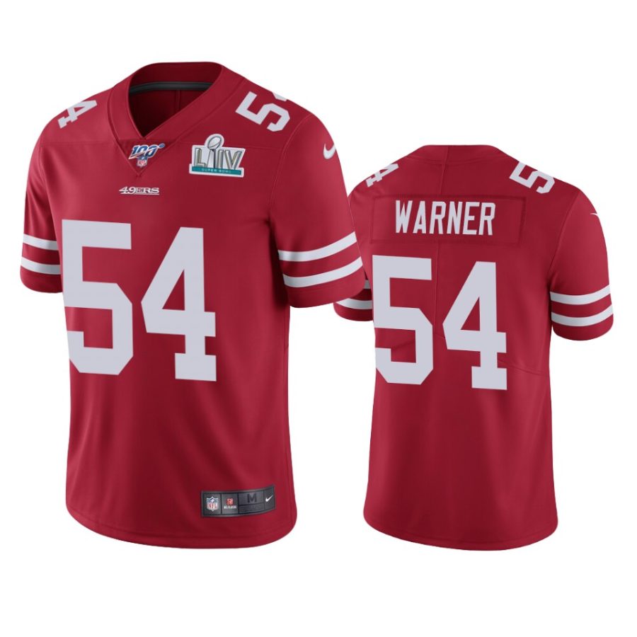 mens san francisco 49ers fred warner scarlet super bowl liv vapor limited jersey