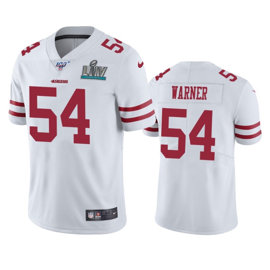 mens san francisco 49ers fred warner white super bowl liv vapor limited jersey