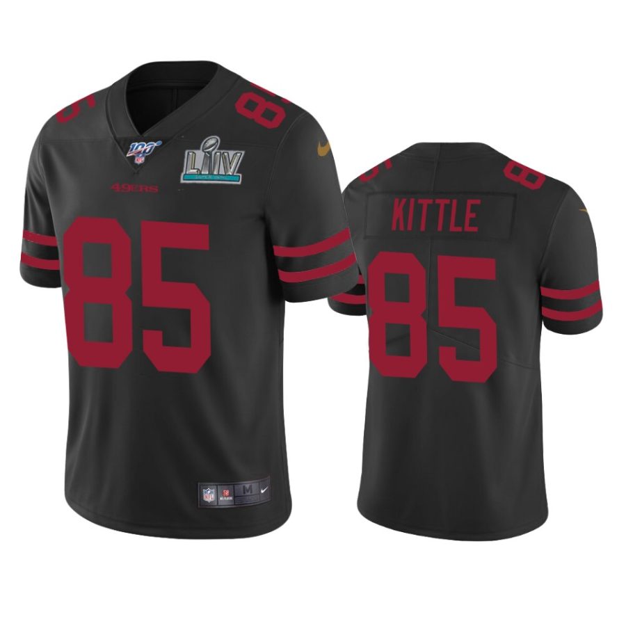 mens san francisco 49ers george kittle black super bowl liv vapor limited jersey