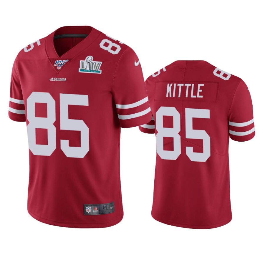 mens san francisco 49ers george kittle scarlet super bowl liv vapor limited jersey