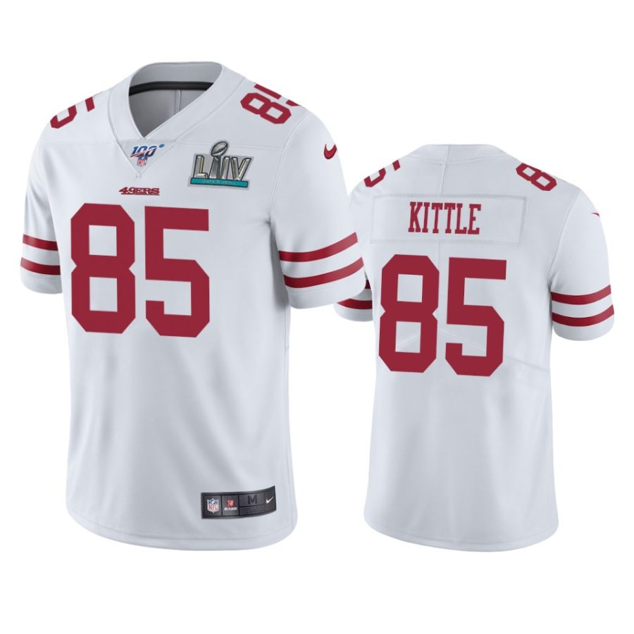 mens san francisco 49ers george kittle white super bowl liv vapor limited jersey