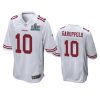 mens san francisco 49ers jimmy garoppolo white super bowl liv game jersey