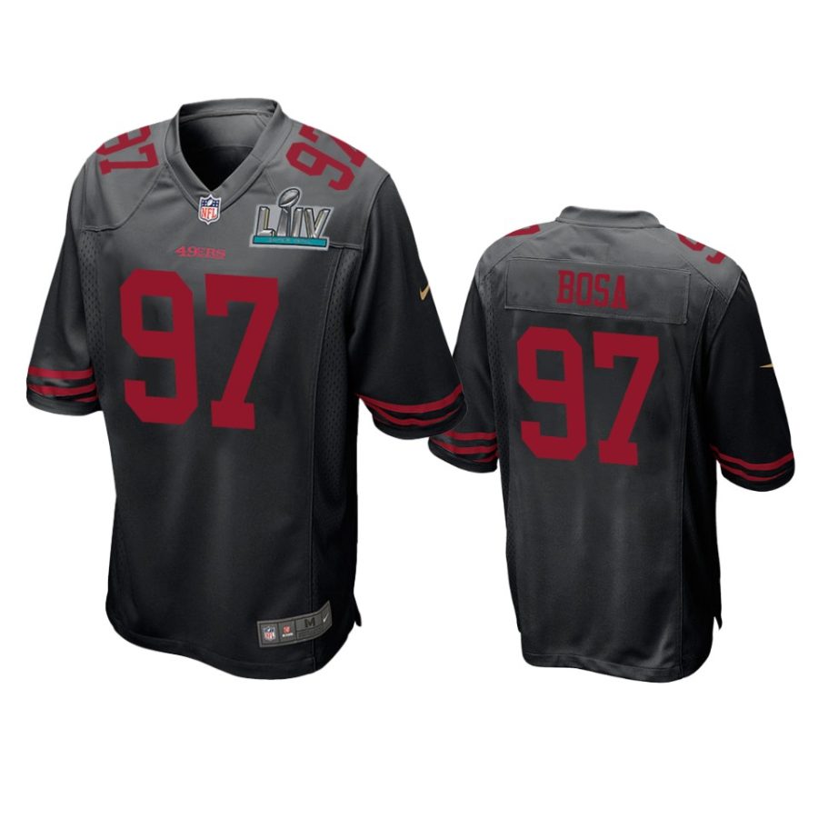 mens san francisco 49ers nick bosa black super bowl liv game jersey