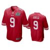 mens san francisco 49ers robbie gould scarlet super bowl liv game jersey