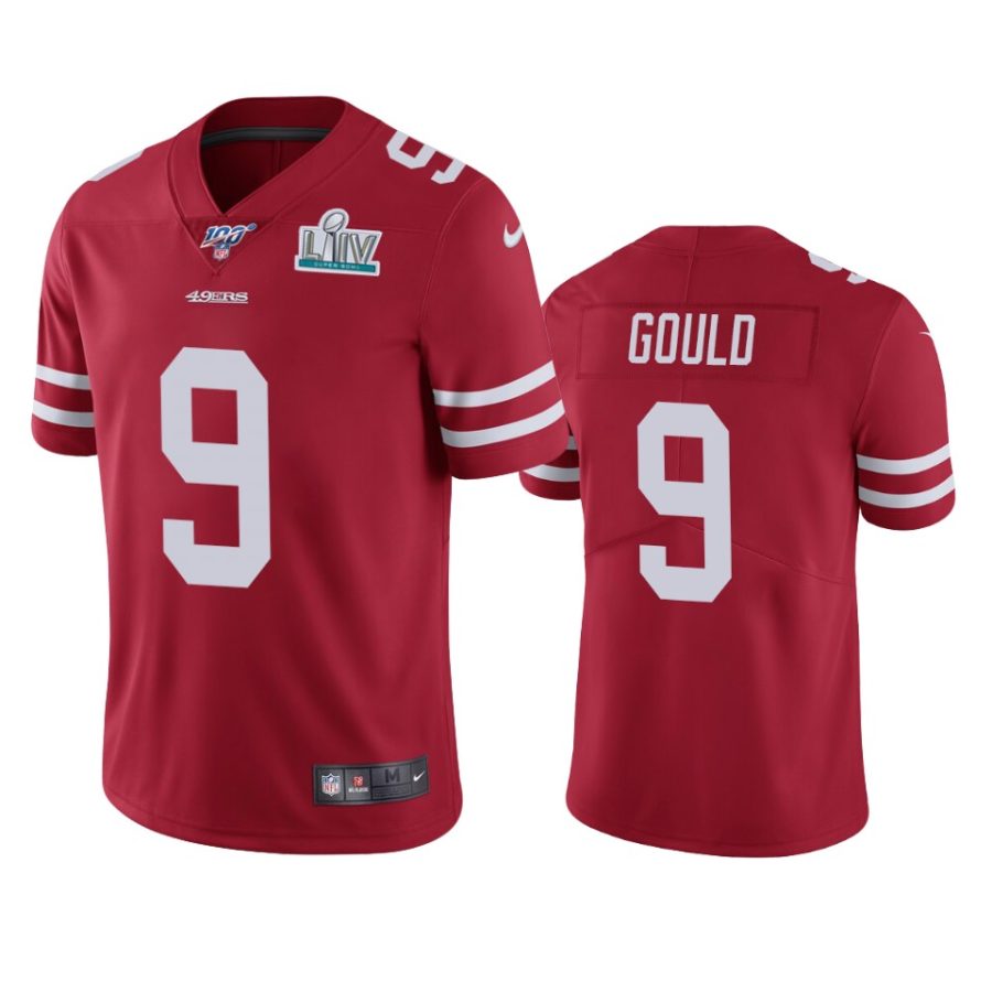 mens san francisco 49ers robbie gould scarlet super bowl liv vapor limited jersey