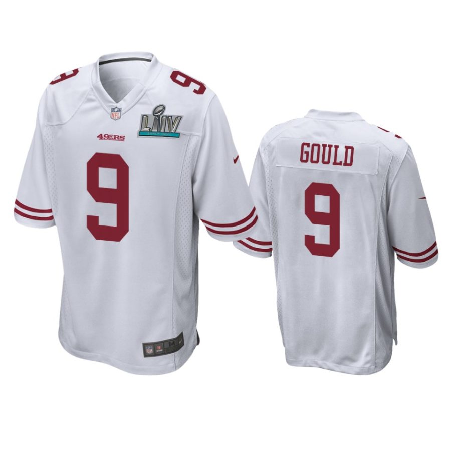 mens san francisco 49ers robbie gould white super bowl liv game jersey