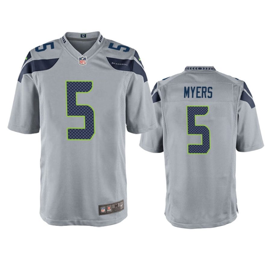 mens seahawks jason myers gray game jersey