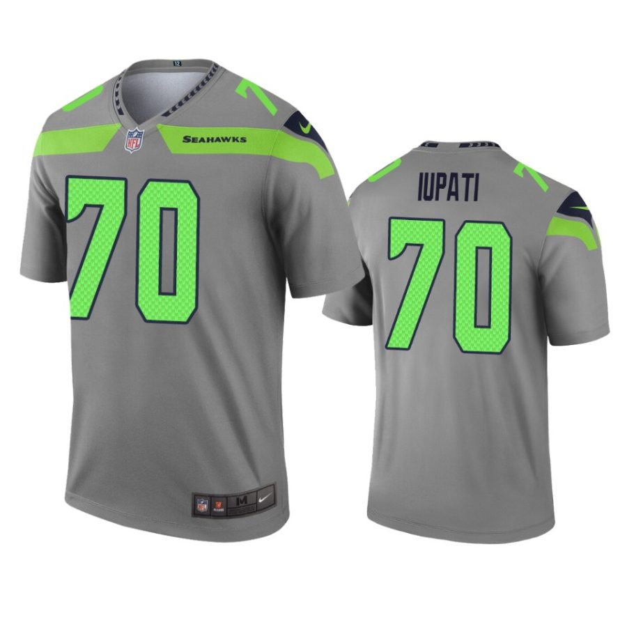 mens seahawks mike iupati gray inverted legend jersey