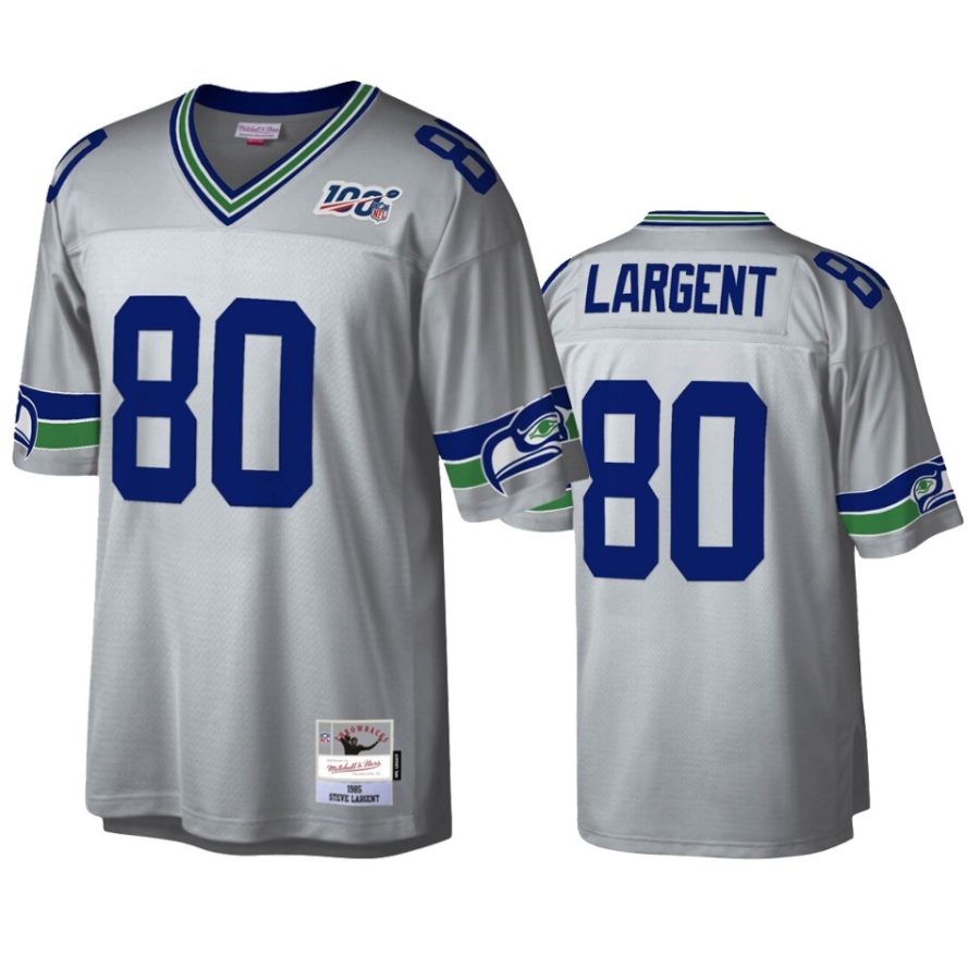 mens seahawks steve largent platinum legacy nfl 100 jersey