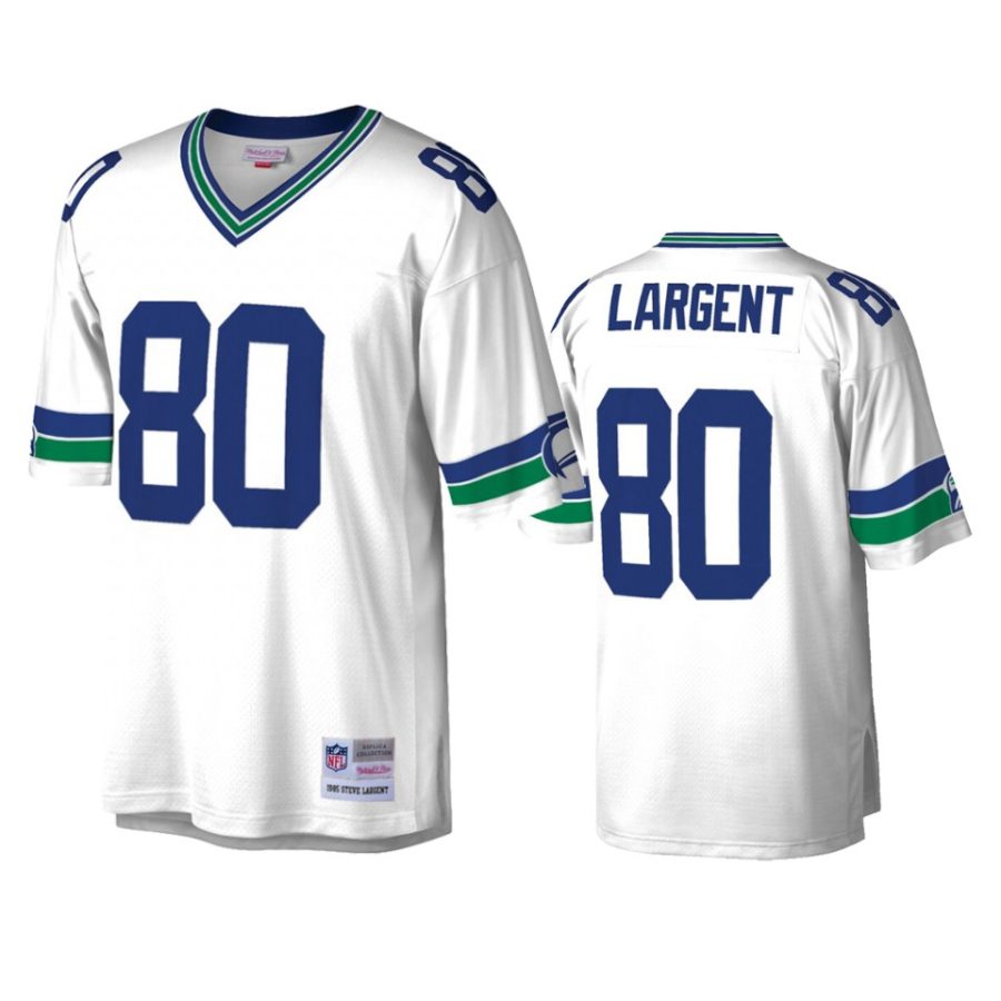 mens seahawks steve largent white legacy replica jersey