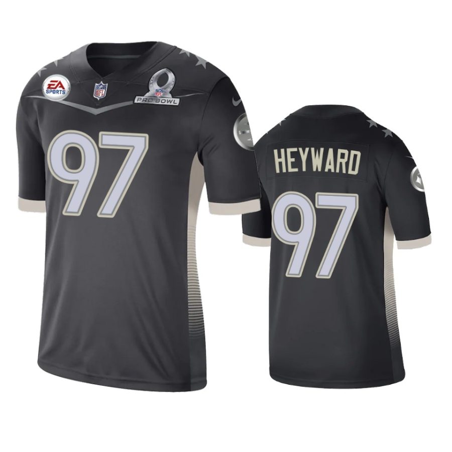 mens steelers cameron heyward anthracite 2021 afc pro bowl game jersey