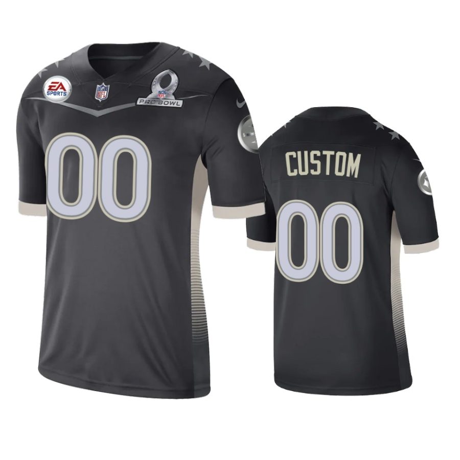 mens steelers custom anthracite 2021 afc pro bowl game jersey