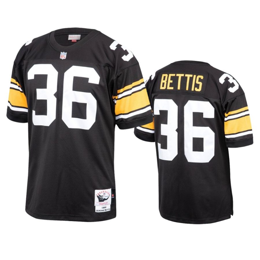 mens steelers jerome bettis black throwback 1996 authentic jersey