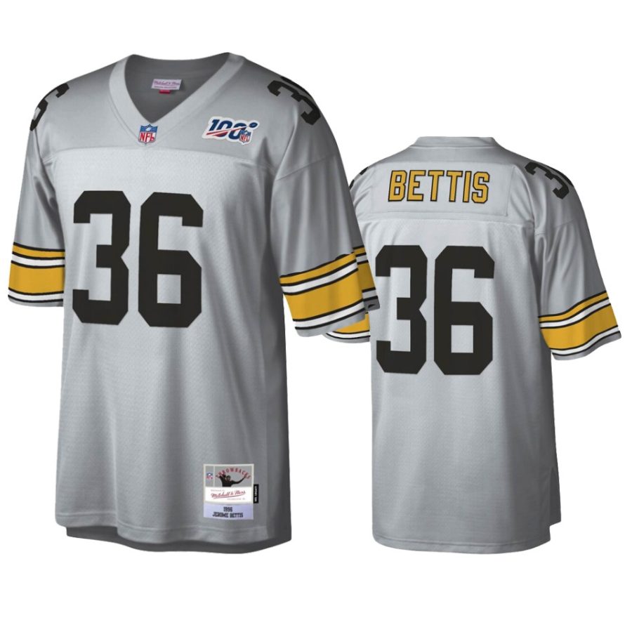 mens steelers jerome bettis platinum legacy nfl 100 jersey